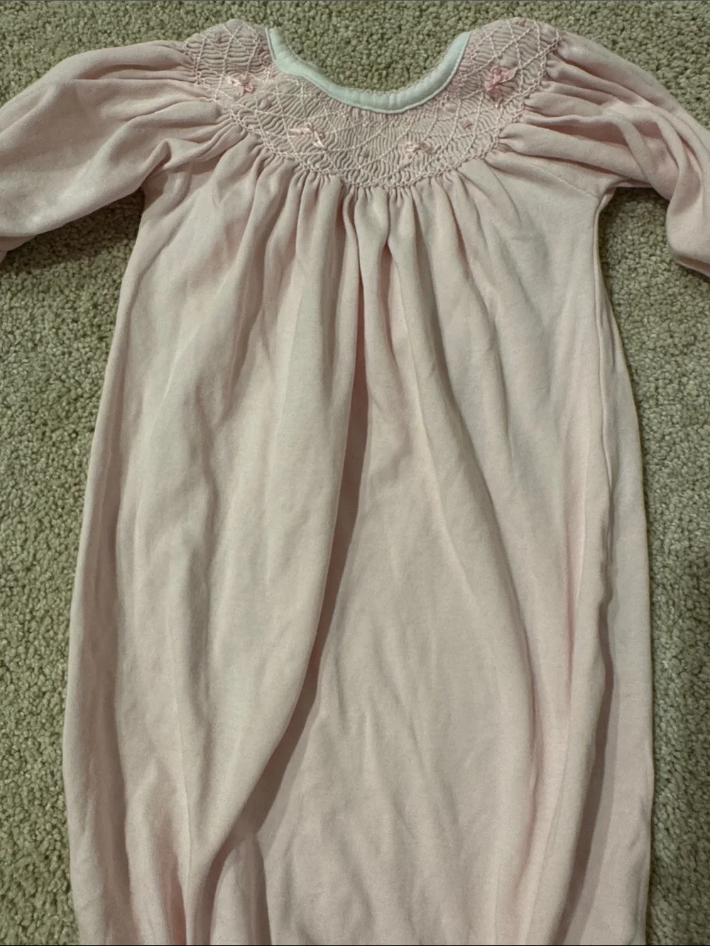 Pink Smocked Long-Sleeve Nightgown for Baby Girls